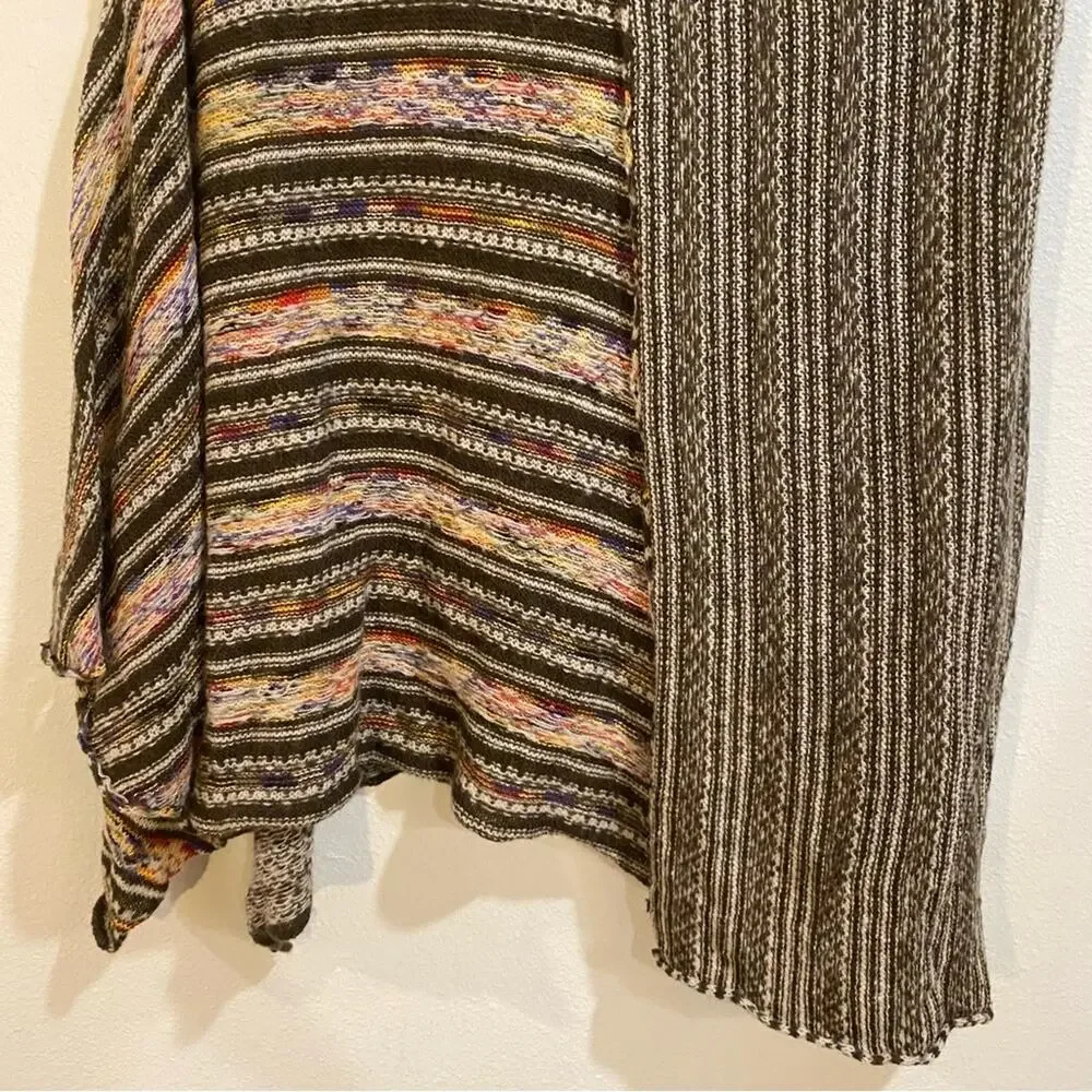 Free People Brown Multi Wool Alpaca Knit Poncho Sz S - Picture 6 of 12